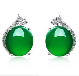 Stud Real Peridot Silver S925 Jewelry Earrings For Women Round Simple Natural Jade Fine Valentine 925 WomenStud4424970