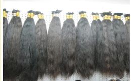 Whole 100gpack 300gLot Raw Straight Hair100 unprocessed Virgin Human Hair Bulks Cuticle Aligned Brazilian Hair for Braidin1696388