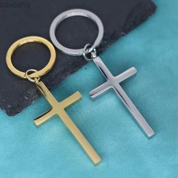 Keychains Lanyards Nedar Religious Jesus Cross Pendant Keychain For Women Men Crucifix Aesthetic Key Chain Croix Mystical Gift Jewellery Keyring d240417