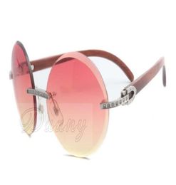 2019 new style full diamonds round trendy sunglasses 3524012 with natural wood arms Size 5618135 mm7564015