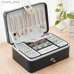 Accessories Packaging Organisers Double-layer Lock Jewellery Box Organiser Ring Box Jewellery Earrings Jewellery Storage Boxes Large Capacity Y240417