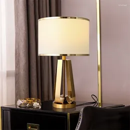 Table Lamps SAROK Modern Golden Luxury Design Desk Lights Fabric Lampshade Home Decorative Parlor Office Bedroom