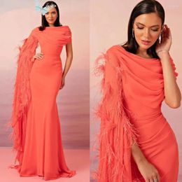 Party Dresses Indigo Evening Boat Neck Mermaid Feathers Fashion Elegant Prom Dress Formal Gowns For Women YD