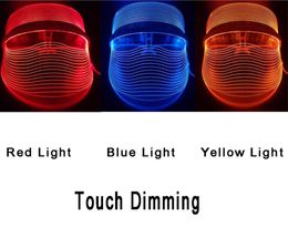 3 Color Led Skin Rejuvenation Face Mask Lamp Light Therapy Anti Acne Facial Machine Removal Exfoliating Moisturize Wrinkle Beauty 8456611