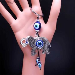 Keychains Lanyards Turkey Eyes Lvory Elephant Key Ring Women Alloy Animal Bag Accessories Keychain Jewelry llaveros para mujer lujo K8821S01 Y240417