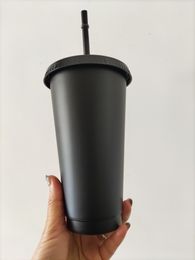 Mermaid Goddess 24oz/16oz Plastic Studded Mugs Tumbler Reusable Clear Drinking Flat Bottom Pillar Shape Lid Straw Cups mug Drinkware With logo