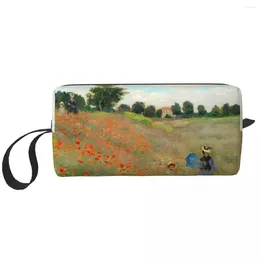 Storage Bags Travel Claude Monet Poppies Toiletry Bag Portable French Painter Art Cosmetic Makeup Organizer Women Beauty Dopp Kit Box