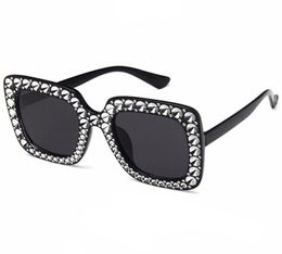 JULI Crystal Diamond Oversized Sunglasses for Women Sun Glasses Female Vintage Shades Lady CS80043703226