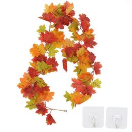 Decorative Flowers Artificial Fall Maple Garland Maintenance Free Easy To Leaf Autumn Gift Hand Crafted For Thanksgiving