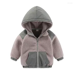 Jackets Jumping Meters 2-7T Winter Hood Baby Solid Zipper Boys Girls Coats Fahion Children's Outwear Fleece Kids Clothes