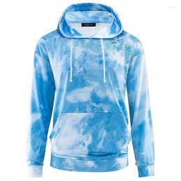 Women's Hoodies Women Spring Autumn Tie-Dye Colour All-Matching Sweatshirt Fashion Tops Loose Long Sleeve Drawstring Casual Pocket