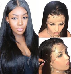 360 Lace Frontal Wig Straight Lace Frontal Human Hair Wigs 180 Density Pre Plucked With Baby Hair Brazilian Remy Lace Front Wig9550252