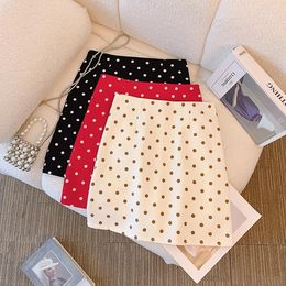 Skirts Sweet Mini For Women 2024 Dot High Waist A-line Wrapped Skirt Korean Style Summer Womens Clothes Casual Drop