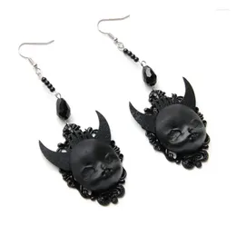 Dangle Earrings Gothic Punk Black Vintage Devil Death Witch Babys Dolls Drop For Street Shooting