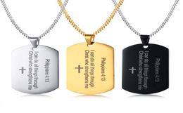 Philippians 413 STRENGTH Bible Verse Dog Pendant Necklace in Stainless Steel Silver Gold Black4029609