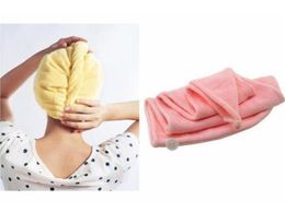 Absorbent Microfiber Hair Wrap Towel Drying Bath Spa Head Cap Turban Wrap Quick Dry Shower Caps Bathrobe Hat6420539