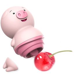 Pink Pig Tongue Lick Vibrators Anal Clitoris Nipple Massager G-Spot Adult Product Erotic sexy Machine 6/2 Modes Female sexy Toys