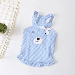Dog Apparel Korean Style Clothes Summer Pets Clothing For Small Medium Dogs Costume Striped Vest Chihuahua Puppy Outfit