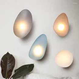 Wall Lamp Creative Pebble TV Sofa Background Colourful Sconce Light Living Bedroom Bedside Home Indoor Lighting 6pa