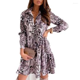 Casual Dresses Polo Fashion Serpentine A- Line Long Sleeve Dress