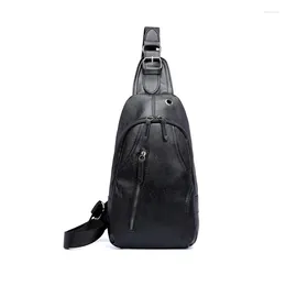 Waist Bags 50PCS / LOT Man's Sling Bag Leather Mens Chest Fashion Simple Travel Crossbody For Young Man Messenger