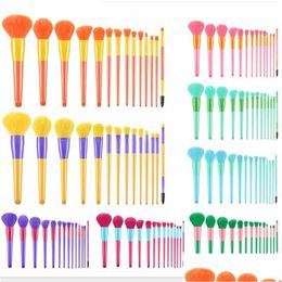 Makeup Brushes High Quality 14 Pcs Set No Logo Bionic Fiber Wool Wood Handle 7 Colors For Option Drop Delivery Health Beauty Tools Acc Dhrwk