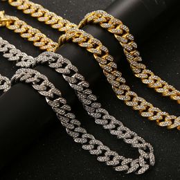 designer necklace mens hip-hop Jewellery exaggerated domineering full of diamond trendy mens clothing Cuban chain necklace large gold chain necklace