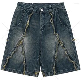 Women's Jeans Harajuku Design Denim Shorts Men And Women 2024 Summer Street Hip-hop Oversized Loose Casual Overalls