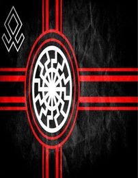 Black Sun Flag Kolovrat Slavic Symbol Sun Wheel Svarog Solstice Flag 3x5FT 90x150CM Custom Flag Home Decor Polyester Decoration1557126