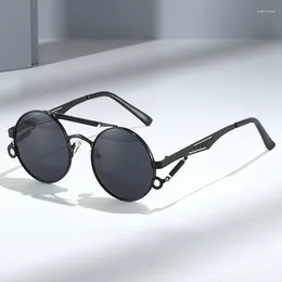 Sunglasses Circular Steampunk Retro Spring Double Beam Suitable For Boys And Girls To Wear