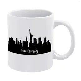 Mugs Pace University White Mug 11 Oz Funny Ceramic Coffee/Tea/Cocoa Unique Gift Nyc York City Big 631 516 212 Yo