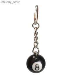 Keychains Lanyards Fashionable and Creative Billiards Table Keychain Table Keychain Lucky Black No. 8 Keychain 25mm Resin Ball Jewellery Gift Y240417