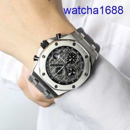 Swiss AP Wrist Watch 26470 Elephant Grey Royal Oak Offshore 42 Gauge Calendar Timing Automatic Mechanical Precision Steel Mens Watch