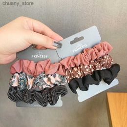 Hair Rubber Bands Free 3Pcs/Set Women Girls Sweet Colours Satin Silk Elastic Hair Band Lady Solid Scrunchies Rubber Bands Female Hair Accessories Y240417