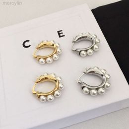 Designer Celiene Jewelry Celins Celi Jiasaijias New C-shaped Pearl Earrings for Womens Ancient Internet Famous Socialite Temperament Wave