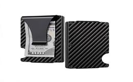 Business Card Holders New Upgrade Version RFID Blocking WalletsBlack Carbon Fiber Money Clip for WomenMen Slim Design CreditCard2120679