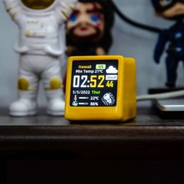 ساعة محطة طاولة المكتب الذكي سطح مكتب سطح المكتب LED LCD الرقمي WiFi Clock Clock Hygerometer Sensor Outdoor 230531 TOP