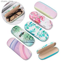 Sunglasses Cases New Fashion Unisex Cute Pattern Glasses Box Portable Hard Eyeglasses Case Spectacle Holder Eyewear Protector Travel Accessories Y240416