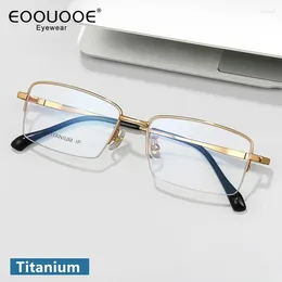 Sunglasses Frames Men Eyeglass Pure Titanium Eyewear Half Design Lentes Optical Glasses Myopia Reading Oculos Men's Lenses Anti-Reflection