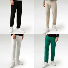 Fit Classic 5-pocket Men Suit Pants Cotton Mid-rise Sweatpants Commuter Casual Pant Sweat Wicking Breathable Golf Trousers