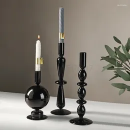 Candle Holders Creative Glass Candlestick Family Living Room Dining Table Romantic Candlelight Decorations Po Props Ornaments