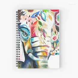 Elephant Pattern Spiral Notebook For Writing Women Men Work School Supplies Journal Planner Students Gifts