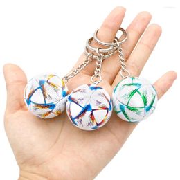 Keychains 1PC PU Leather Football Souvenir Key Chain Men Women Soccer Fans Keychain Pendant Ring Gift Accessories