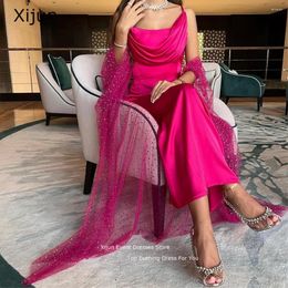 Party Dresses Xijun Elegant Evening With Glitter Jacket Prom Dress Women Sequined Spaghetti Strap Saudi Arabia Gowns