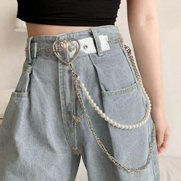 Belts Women Girls Body Harness HipHop Adjustable Strap Punk Waistband Layered Leather Belt Butterfly Pearl Waist Chain