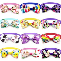 Dog Apparel 50/100pcs Easter Pet Bow Ties Colourful Small Collar Puppy Neckties Holiday Grooming Accessories