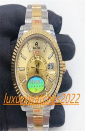 Super factory watch 326933 42mm two tone stainless steel automatic movement mechanical Ring Command gold dial sapphire glass wrist8282264