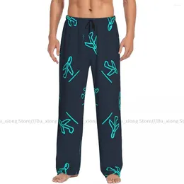 Men's Sleepwear Casual Pyjama Sleeping Pants Plane Aeroplane Lounge Loose Trousers Comfortable Nightwear