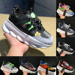 reflective height sneakers chain reaction Casual Shoes triple black white multi-color suede red blue yellow fluo tan Chainz men women Trainers sports size 36-45