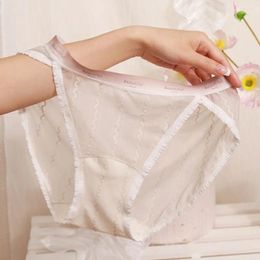 Women's Panties Pure Desire Sweet Lace Breathable Transparent Ick Silk Briefs Seamless Lingerie Women Middle Waist Underwear